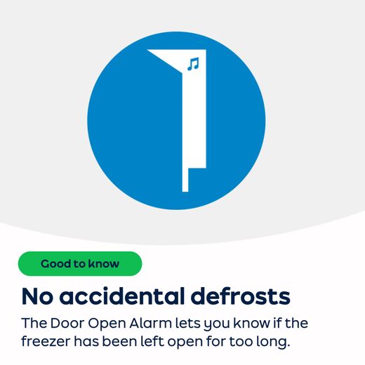 Beko FNE4545W 146cm Small Frost Free Upright Freezer - White - AO Annotation - Door Open Alarm